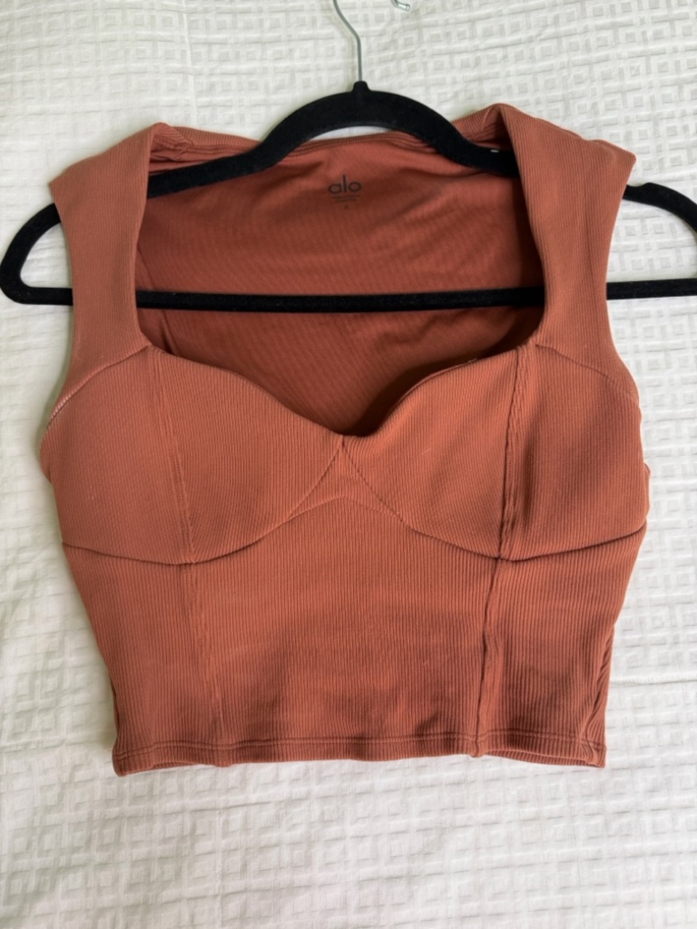 ALO Yoga Rust Ribbed Cropped Tank Top